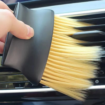 Car interior sweeping dust soft brush car wash tool artifact car interior gap dust brush air outlet cleaning brush - Black (S