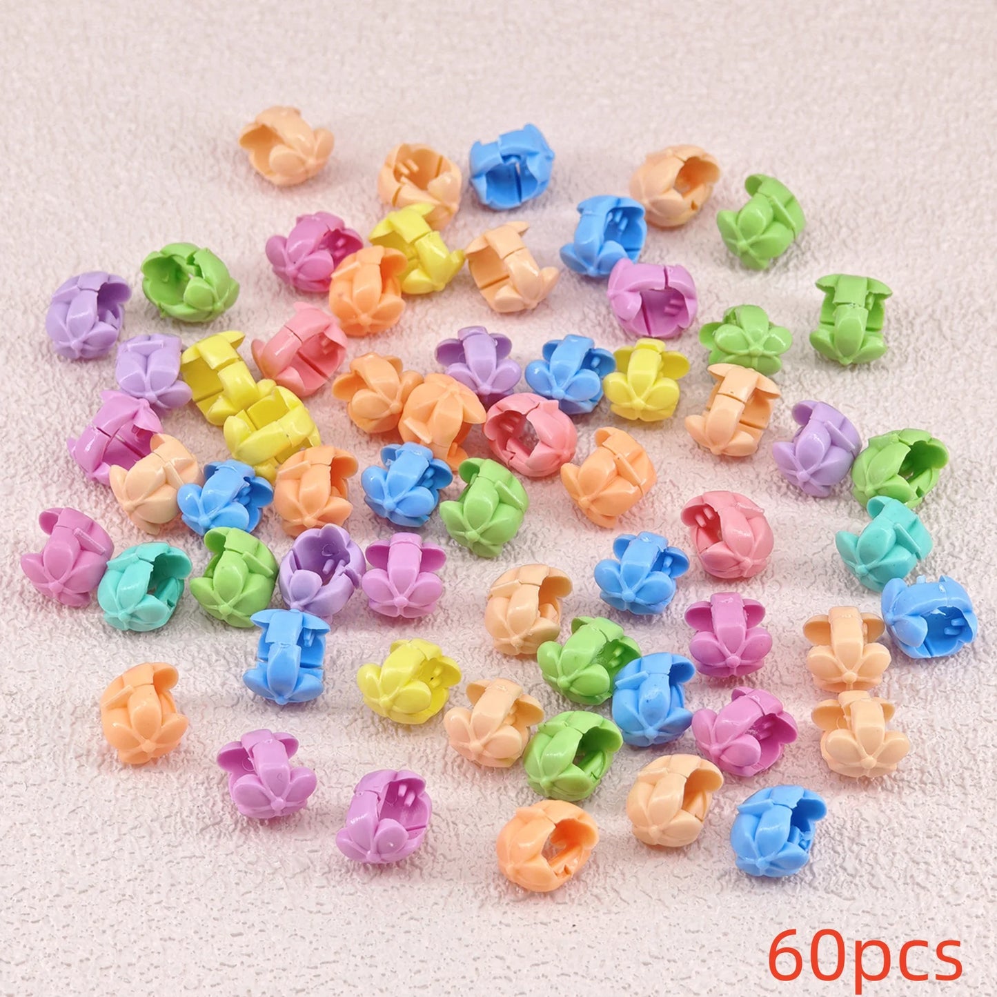 60pcs Hair Braids Beads Headwear Cute Candy Colors Plastic summer Hair Claw Clips Hair Accessories Loc Hair Jewelry for Braid
