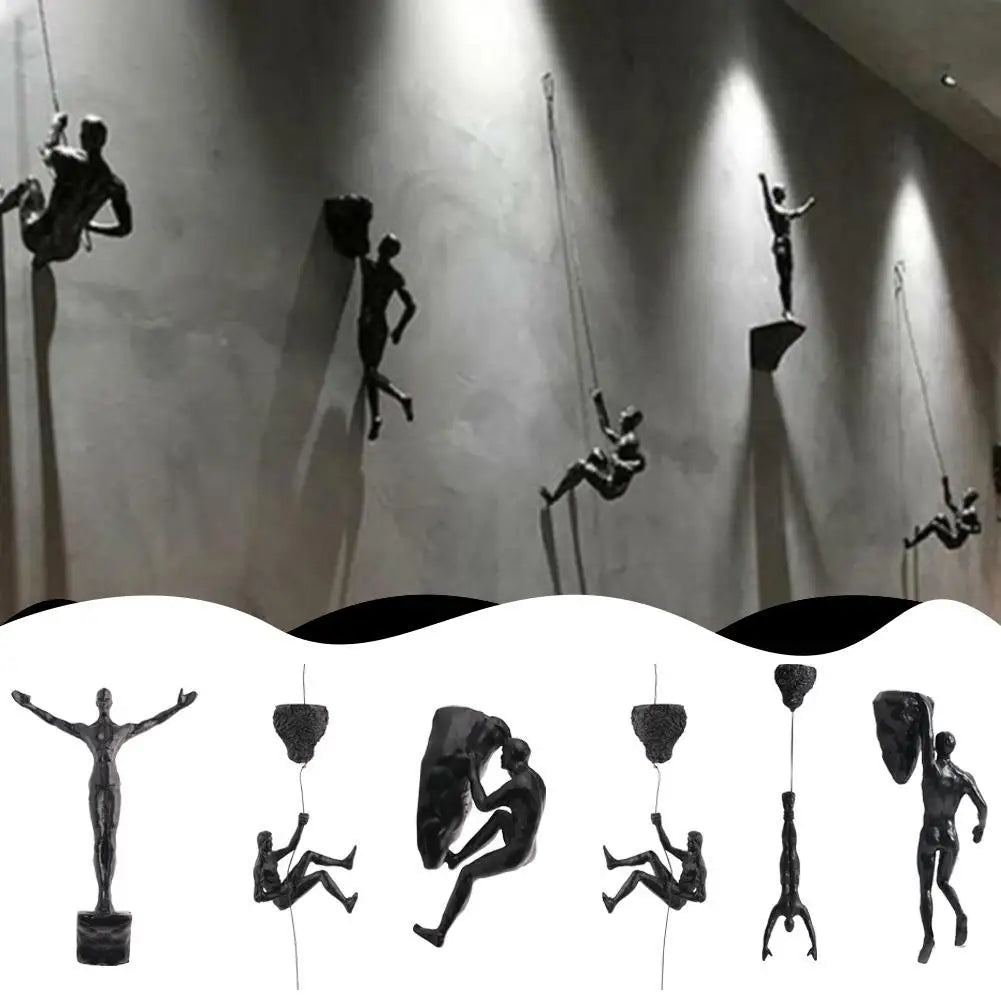 Climbing Athlete Man Art Sports Wall Hanging Ornaments Home Figures Miniatures Rock Climbing Man Resin Sculptures Statue ﻿