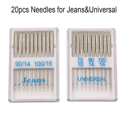 D&D 20pcs Sewing Machine Needles for Singer Brother Janome Varmax Sizes 65/9 75/11 80/12 90/14 100/16 Sewing Machine Supplies