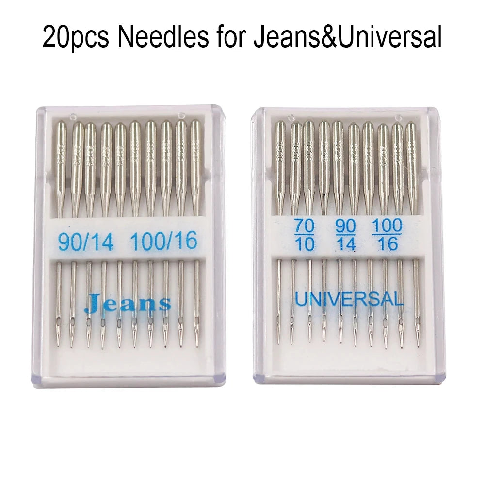 D&D 20pcs Sewing Machine Needles for Singer Brother Janome Varmax Sizes 65/9 75/11 80/12 90/14 100/16 Sewing Machine Supplies