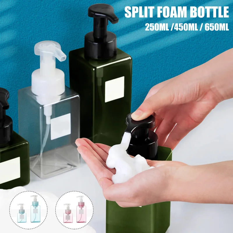 Soap Despenser Portable Foam Pumps Bottle 250/450/650ml Manually Press Soap Foaming Mousses Liquid Dispensers Bathroom Bottli