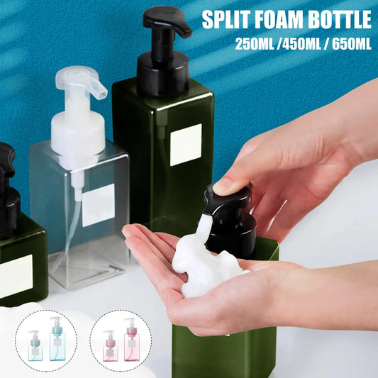 Soap Despenser Portable Foam Pumps Bottle 250/450/650ml Manually Press Soap Foaming Mousses Liquid Dispensers Bathroom Bottli