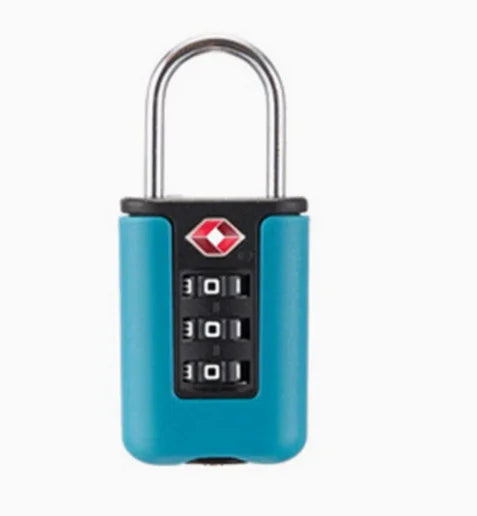 Approved Luggage Lock 3 Digit Combination Password Lock Travel Suitcase Security Padlock Black - Blue