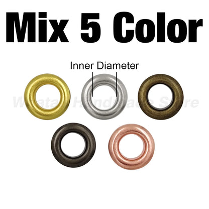 100 Sets 4mm Metal Eyelets Grommet Ring With Washer Multicolor For Scrapbooking Shoes Belt Cap Bag Tags Clothes DIY Leathercr