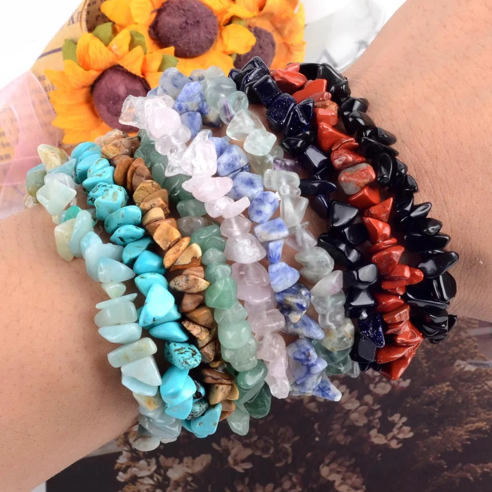 Natural Stone Chips Beads 3-5-8-12mm Irregular Gravel Beads For Jewelry Making Freeform Beads Diy Necklace Bracelet 15''