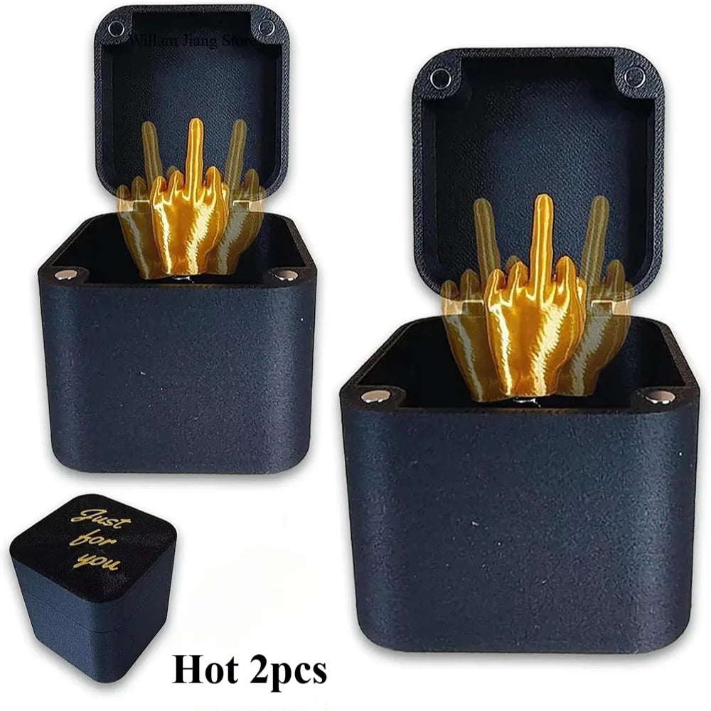 Middle Finger Surprise Gift Boxs Christmas Fun Prank Gift Offices Desk Home Decor Gift Decoration Toys Children Miniature Ite