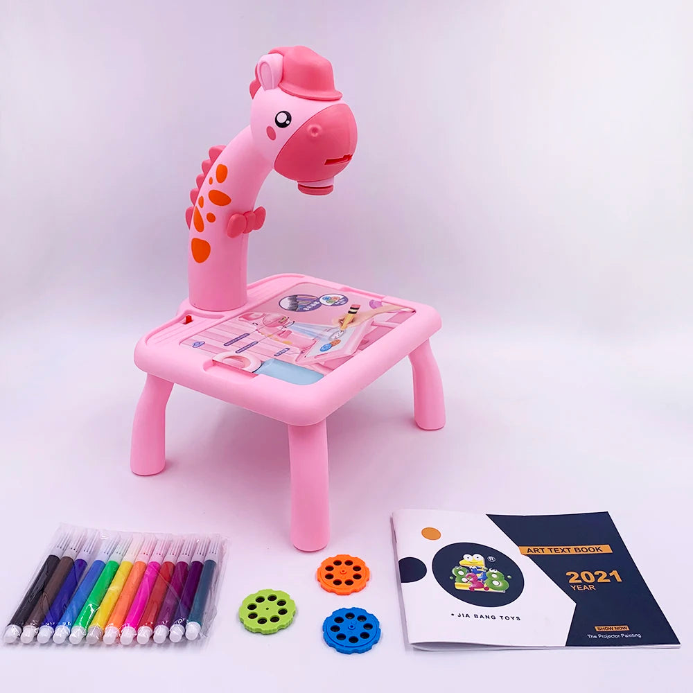 Mini Led Projector Art Drawing Table Light Toy for Children Kids Painting Board Small Desk Educational Learning Paint Tool Cr