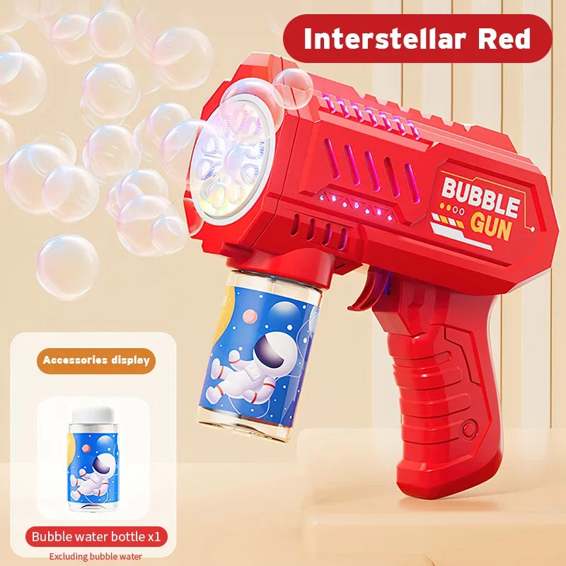Children bubble machine glowing toy fully automatic bubble gun produces a large amount bubbles without battery and bubble wat