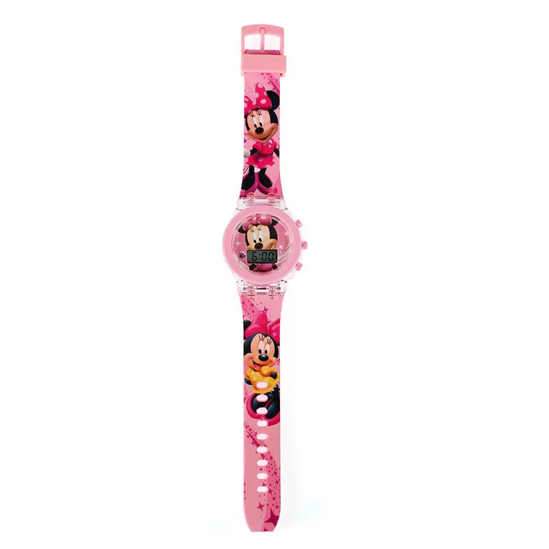 Flash Light Frozen Mickey Kids Watches For Girls Cartoon Snow White Car Children Watch Boys School Student Digitel Clock Gift