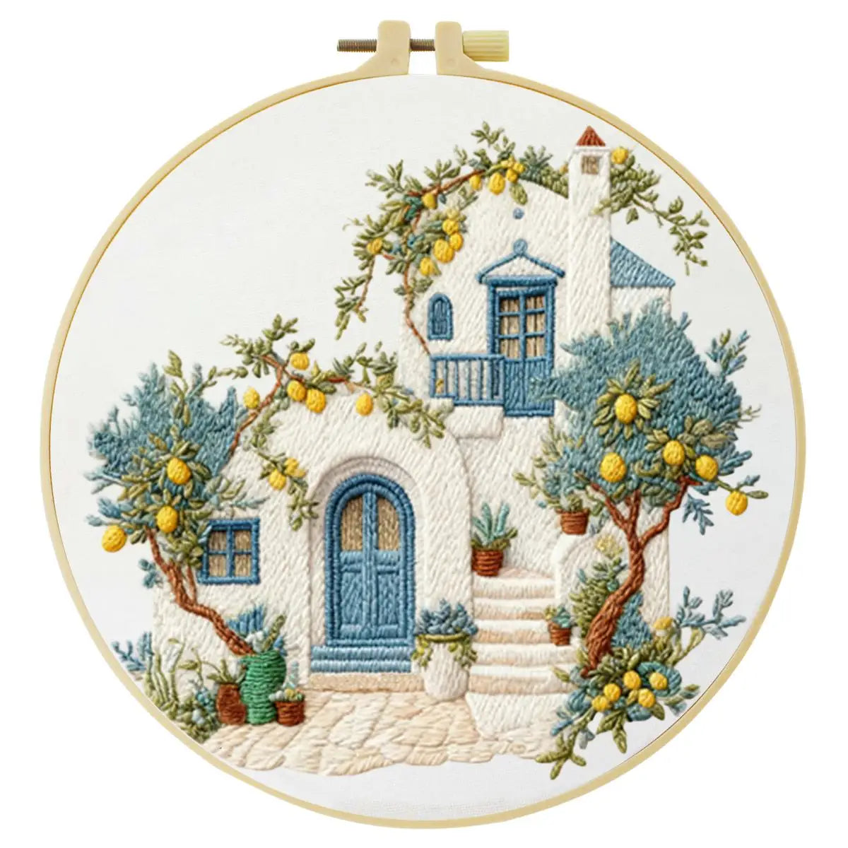 1pc 20X20CM/15X15CM 7.87/6.3inch Beautiful Scenery Embroidery Starter Kit DIY Kit DIY Embroidery Kit Manualidades Craft Paint