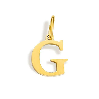 26 Letter Alphabet Initial 10mm Charm Pendant Jewelry Gold Stainless Steel Simple PVD Plated DIY Necklace Bracelet Jewelry - 