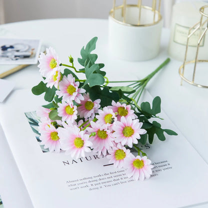 21 Heads Artificial Flower Autumn Silk Daisy Bouquet Decor Vase Home Wedding Decor Household Products Holiday Party DIY Gift 