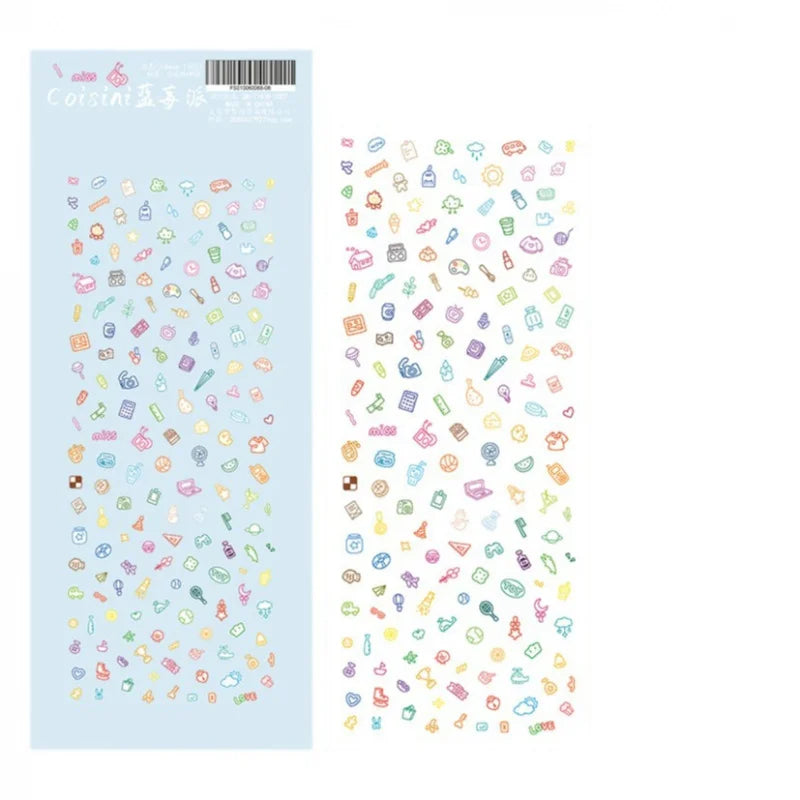 Cute Cartoon Little Pattern Deco Sticker Hand Account Star Card Photo Album Planner Scrapbook Notebook Diary Decorative Stick
