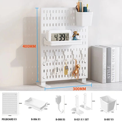 Pegboard Combination Desktop Storage Kit, Vertical and Clip-Type Pegboard Display Panels, Suitable for Home Office Storage.