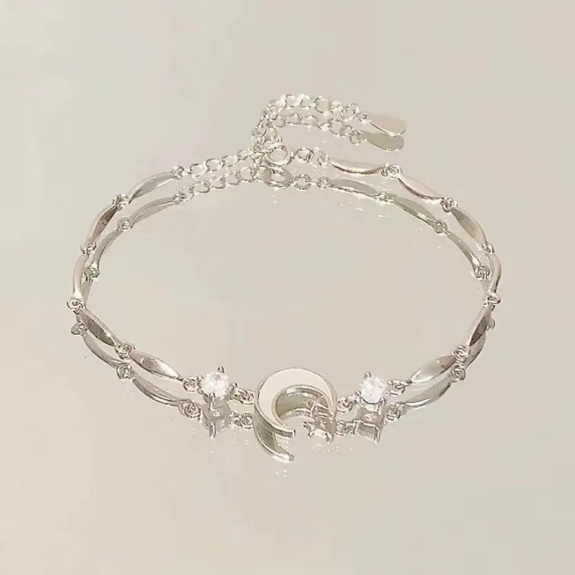 Zinc Alloy Bracelet Sparkling Zircon Flower Bracelet Handmade Bracelet Alloy For Daily Wear Fashion Accessory Party - Moon