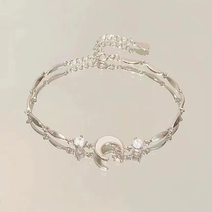 Zinc Alloy Bracelet Sparkling Zircon Flower Bracelet Handmade Bracelet Alloy For Daily Wear Fashion Accessory Party - Moon
