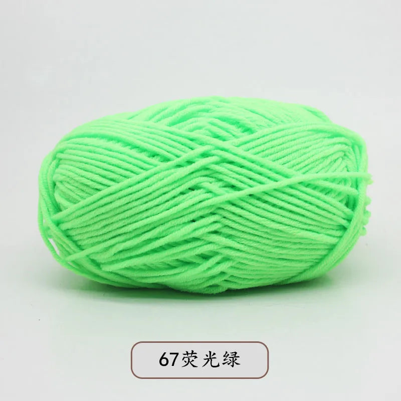 40-50g/Set 4ply Milk Cotton(80%) Knitting Yarn Needlework Dyed Lanas For Crochet Craft Sweater Hat Dolls At Low Price - 67