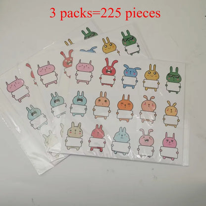 75pcs Cute animal name stickers Cute Rabbit Name Tags Stickers for Classroom Water Bottle Lunch Box Laptop School Supplies - 