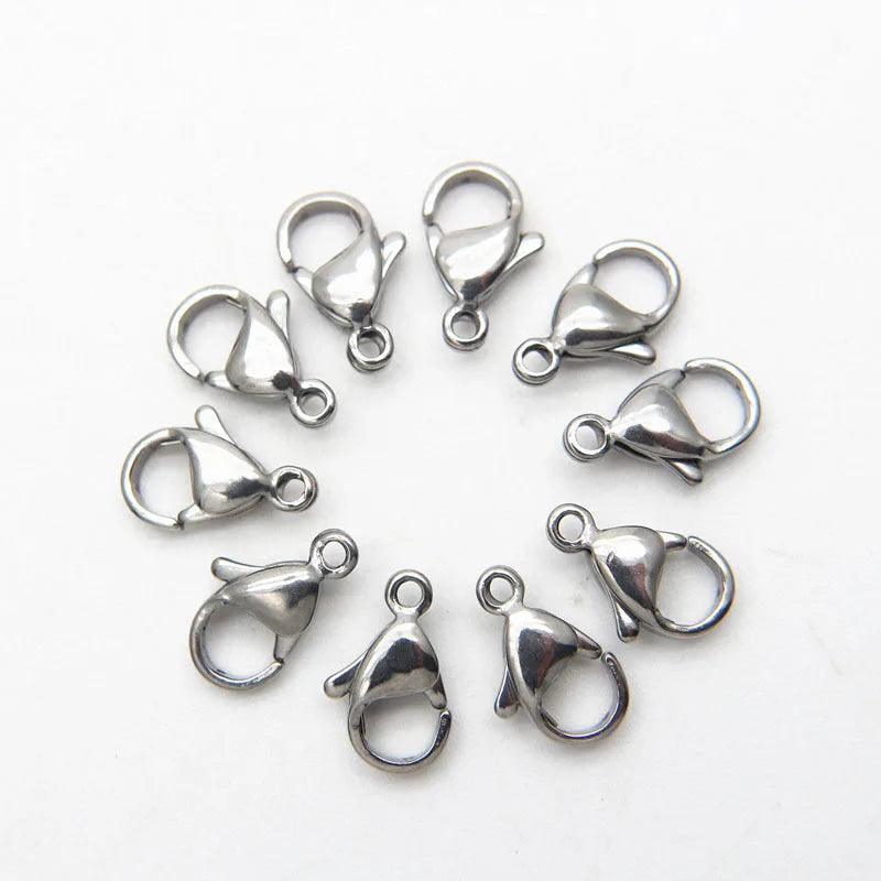 30-50Pcs 304 Stainless Steel Lobster Clasps Claw Clasps For Bracelet Necklace Chain Diy Jewelry Making Findings 9-15mm