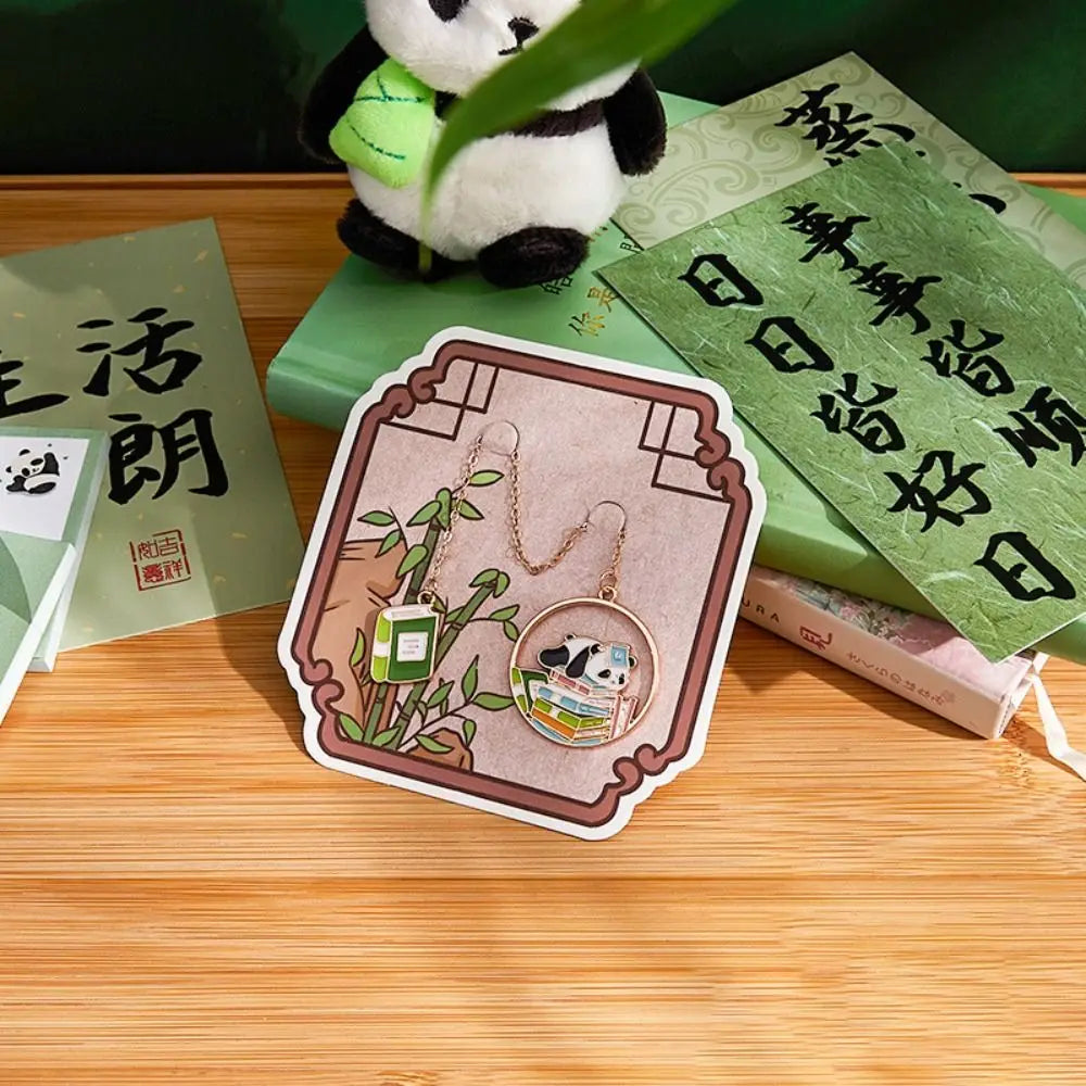 Funny Panda Book Page Clips Metal Bookmarks Cute Pagination Mark Creative Separator Pages Tags Stationery School Office Suppl