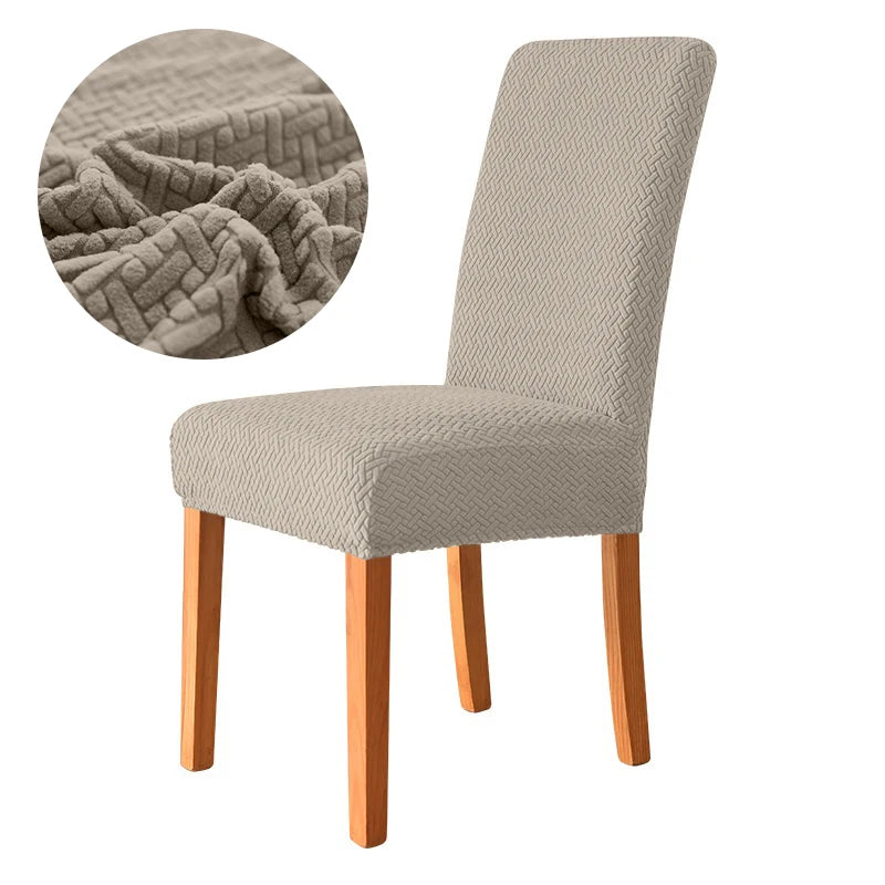 Elastic Dining Room Chair Cover Stretch Thick Jacquard Kitchen Chair Cover Slipcover For Dining Kitchen Hotel Wedding Banquet