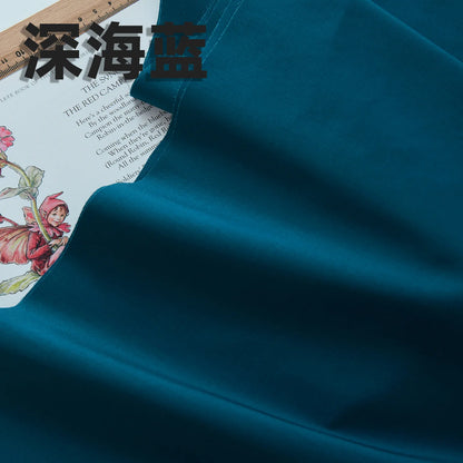 140x50cm 60s Pure Cotton Fabric Solid Color Plain Weave Cloth for Clothing DIY Craft Sewing Cloth - Deep Sea Blue