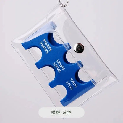 Japanese Coin Holder Wallet ,Coin Wallet,Mini Wallet,PVC Wallet,Portable Small Change Purse ,Transparent Card Case - Blue