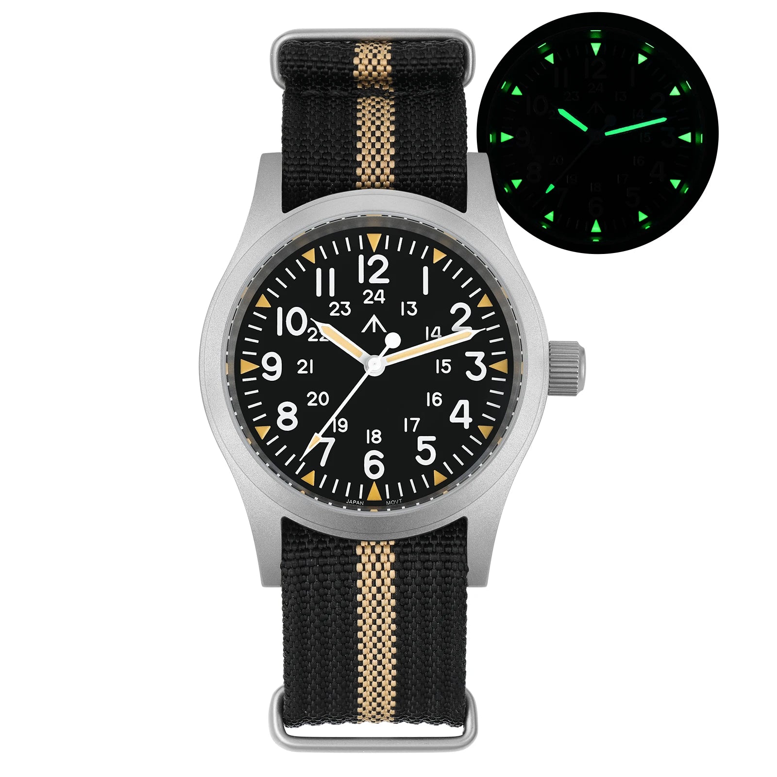 Militado ML05 Vintage Watch VH31 Sweep Second Movement Domed Sapphire Crystal With High Clear AR Coating Luminous 38mm Watche