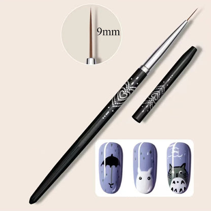 Nail Art Brush Line Stripes DIY Drawing Pen UV Gel Brushes Painting Pen Manicure Tools Black - P032-9