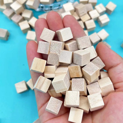 400 pieces of small wooden cubes 1X1cm (0.4X0.4 inch) wooden cubes-natural pine blocks-for DIY