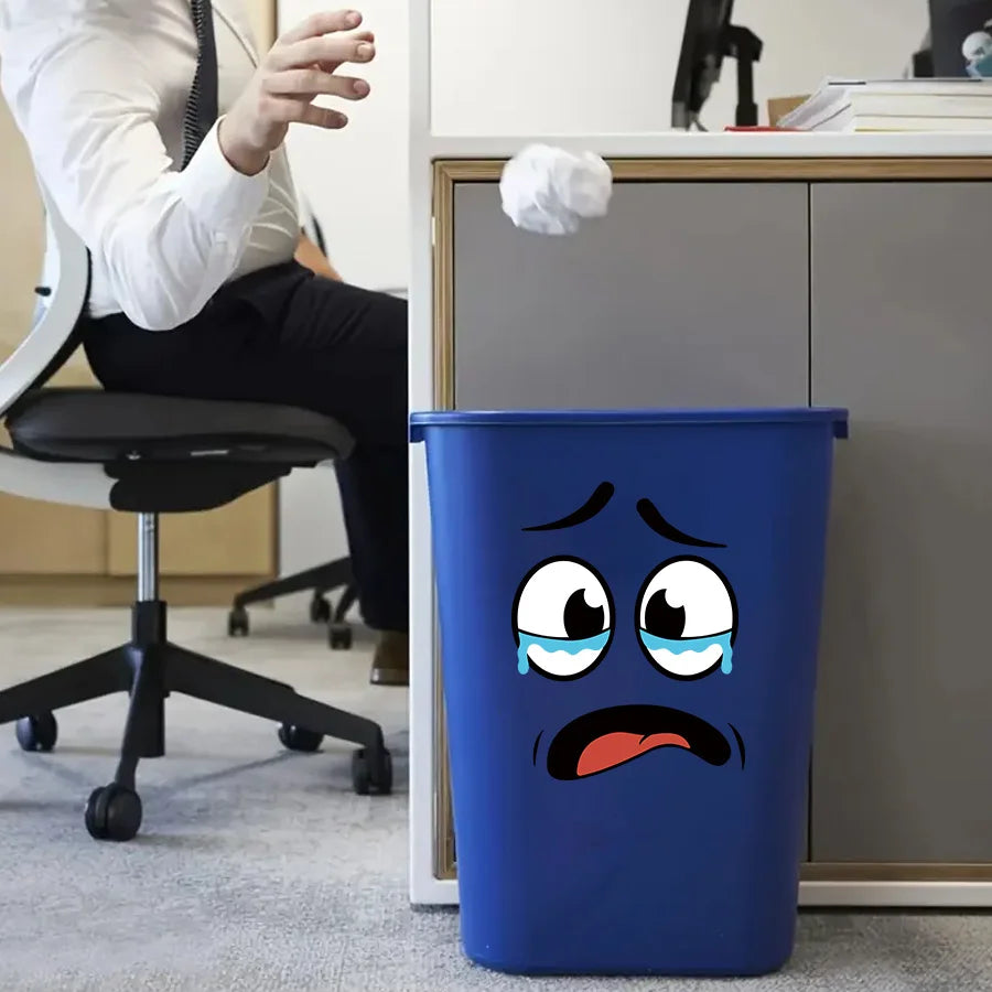 4 sheets/Set Cartoon Face Stickers,Self-Adhesive, Plastic Surface Compatible,Home Decoration Suitable for Trash Can, oilet De