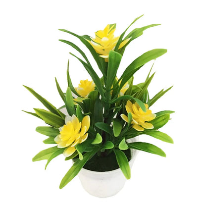 Artificial Flowers Plant Pot Simulate Fake Plastic Flowers Home Office Decor Gift Desktop Bonsai Wedding Party Balcony Orname