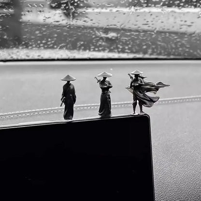 6Pcs/set Mini Chinese Swordsman Figure Exquisite Ancient Car Statue Ornament Cartoon Swordsman Miniatures Interior Decor