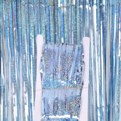 Metallic Tinsel Foil Fringe Curtains Photo Backdrop Glitter Streamers Foil Fringe Backdrop Curtain for Xmas Wedding Backgroun