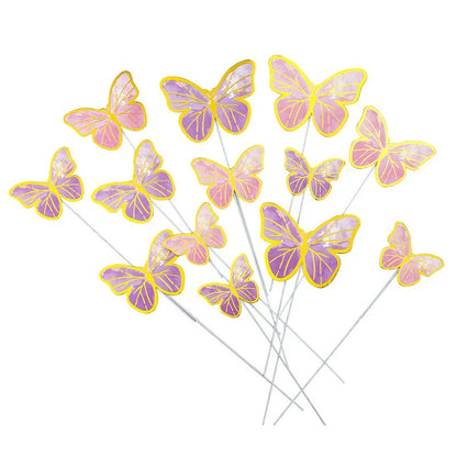 Cake Decoration, Colorful Butterfly Toppers, Gilt Edged Cake Decorations, Birthday Party Decor, Wedding Cake Accessories, Des