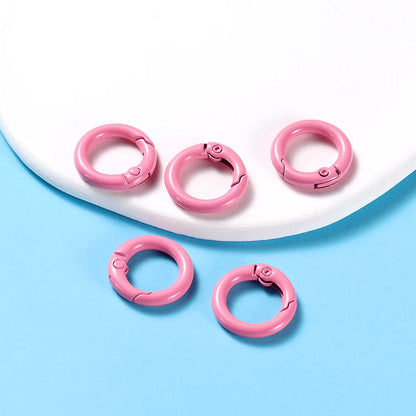 5Pcs/Lot 21 Colors Metal O Ring Spring Clasp Openable Round Carabiner Keychain Clips Hook Dog Chain DIY Jewelry Buckle Connec