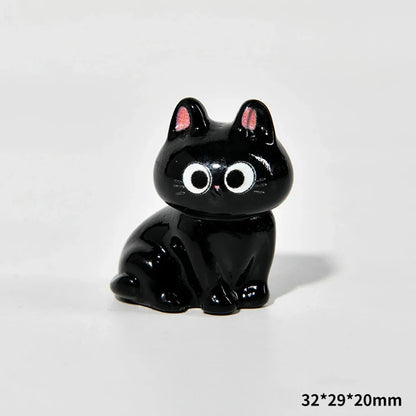 Estatueta de gatos de resina de desenho animado, mini gatinho, ornamentos para casa, criativo, desktop, carro, montado, - Sty