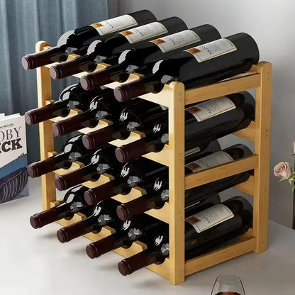 Red WineRack Decoration Household Grid Wine Display Rack Table Creative WineBottle rack Simple wine Cabinet Assemble StorageR