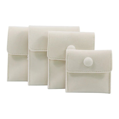 1pcs Jewellery Pouch Packaging Bag Soft Velvet Gift Bracelet Necklace Earrings Rings Storeage Custom Logo - Beige / L 8.5 x 1