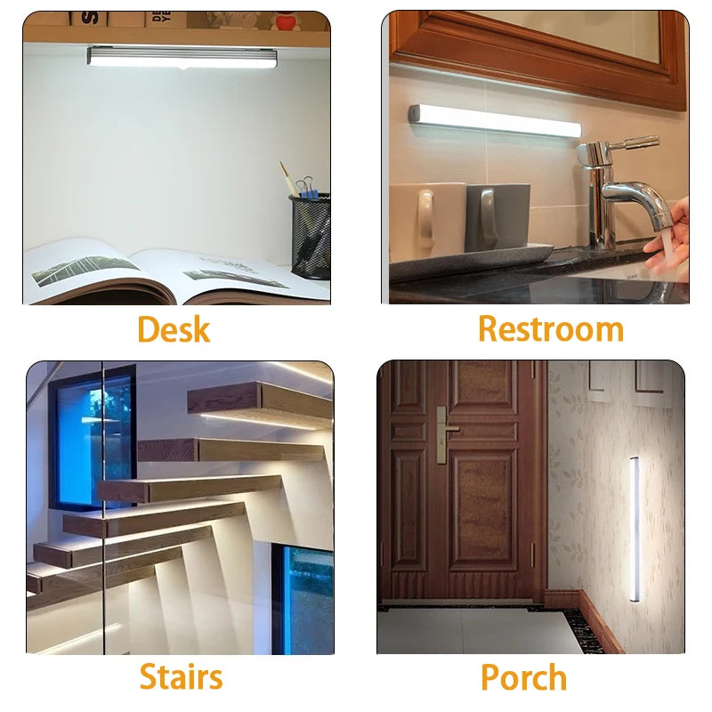 LED Motion Sensor Light Wireless LED Night Light Type C Rechargeable Light