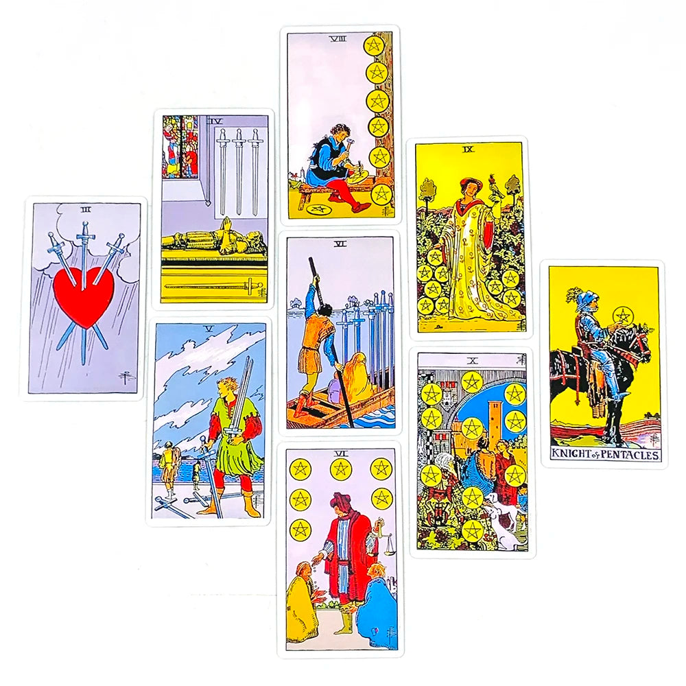 Tarot Cards A 78PCS Tarot Deck English Version Prediction Divination Board Game, Halloween and Christmas Gifts