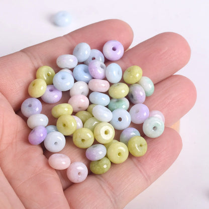 50pcs Mixed Colors Rondelle Shape 8x5mm Opaque Glass Loose Spacer Beads Lot For Jewelry Making DIY Bracelet Findings