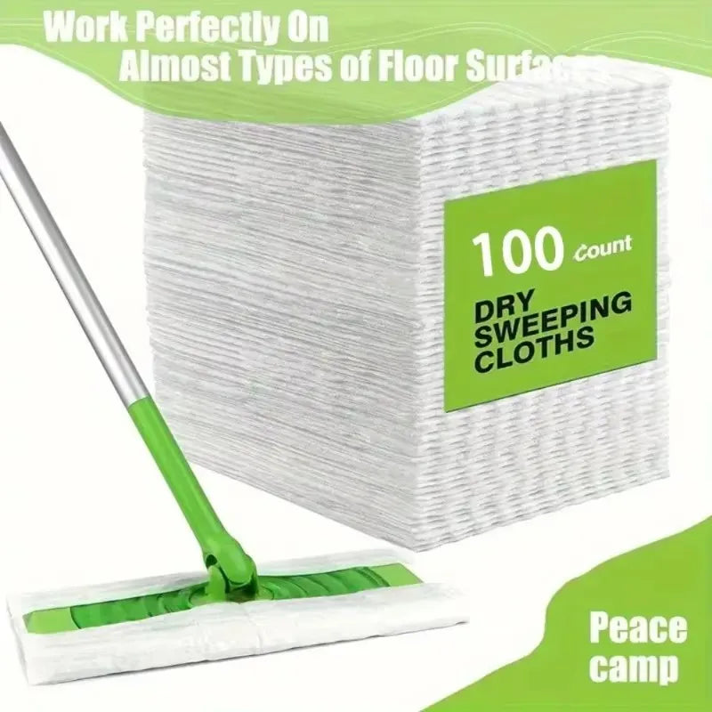 30/200Pcs Of Dust Removal Paper Disposable Household Dust Removal Cloth Electrostatic Mop Pad Floor Tile Floor Cleaning Suppl