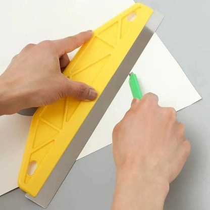 Heavy-Duty Paint Shield Edger Yellow with Ergonomic Handle Wall Painting Tool Plastic Metal Edge-Durable Painting Accessory