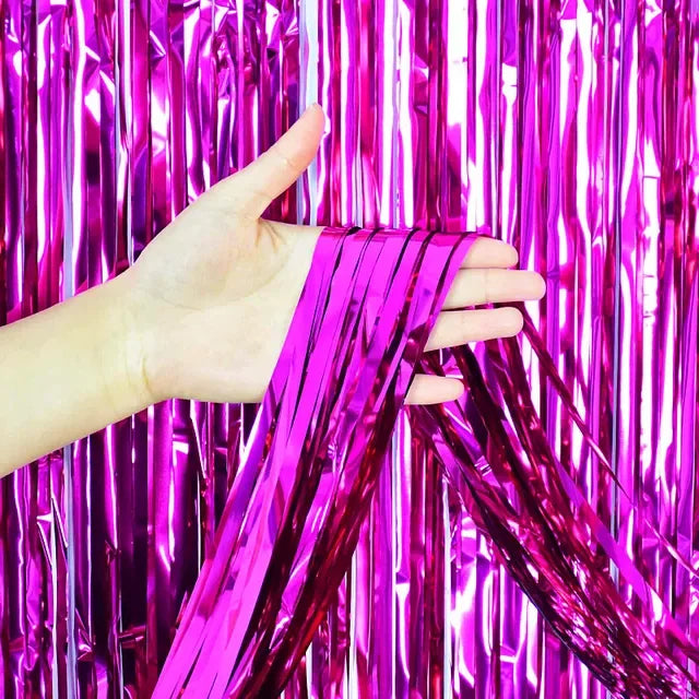 1*2M Macaron Pink Blue Fringe Curtain Door Rain Curtain Decor Photo Booth Backdrop Garland Wedding Birthday Party Decoration 