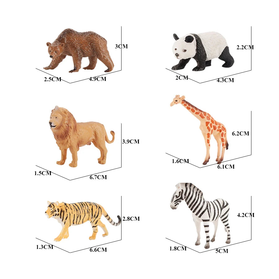 Simulation Plastic Animal Figurines Collection - Marine, Land & Insect Animals Miniature Set Toy for Kids Gift Playset Model 