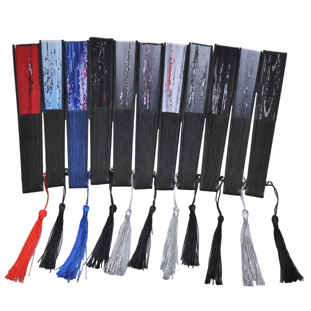 Folding Hand Fan Weddings Traditional Chinese Japanese Korean Art Craft Gift Bamboo Room Dance Props Wood Fans Home Decoratio