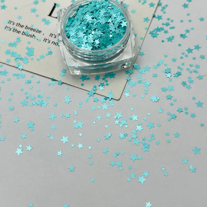 Mixed Star Nail Glitter Accessories Size Mixed Silver Pentagram Mini Color Ultra-thin Nail Patch Decoration