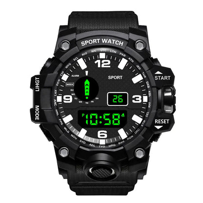 Fashion Men's Watch Sports Electronic Wristwatch Large dial Multifunctional Waterproof Luminous Alarm Kids Male's Military Wa